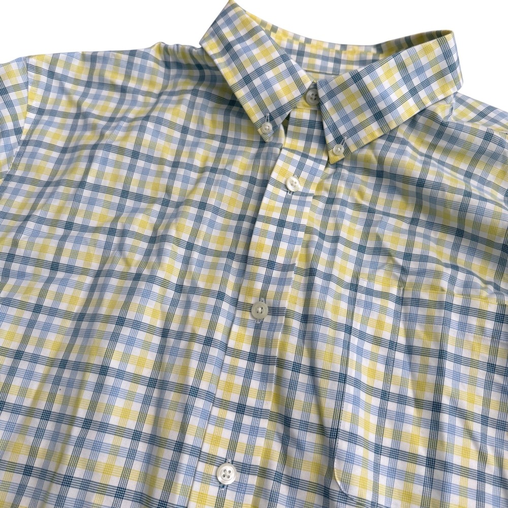 Duluth Trading Co Plaid Button Down Shirt Mens XL 100% Cotton Short‎ Sleeve